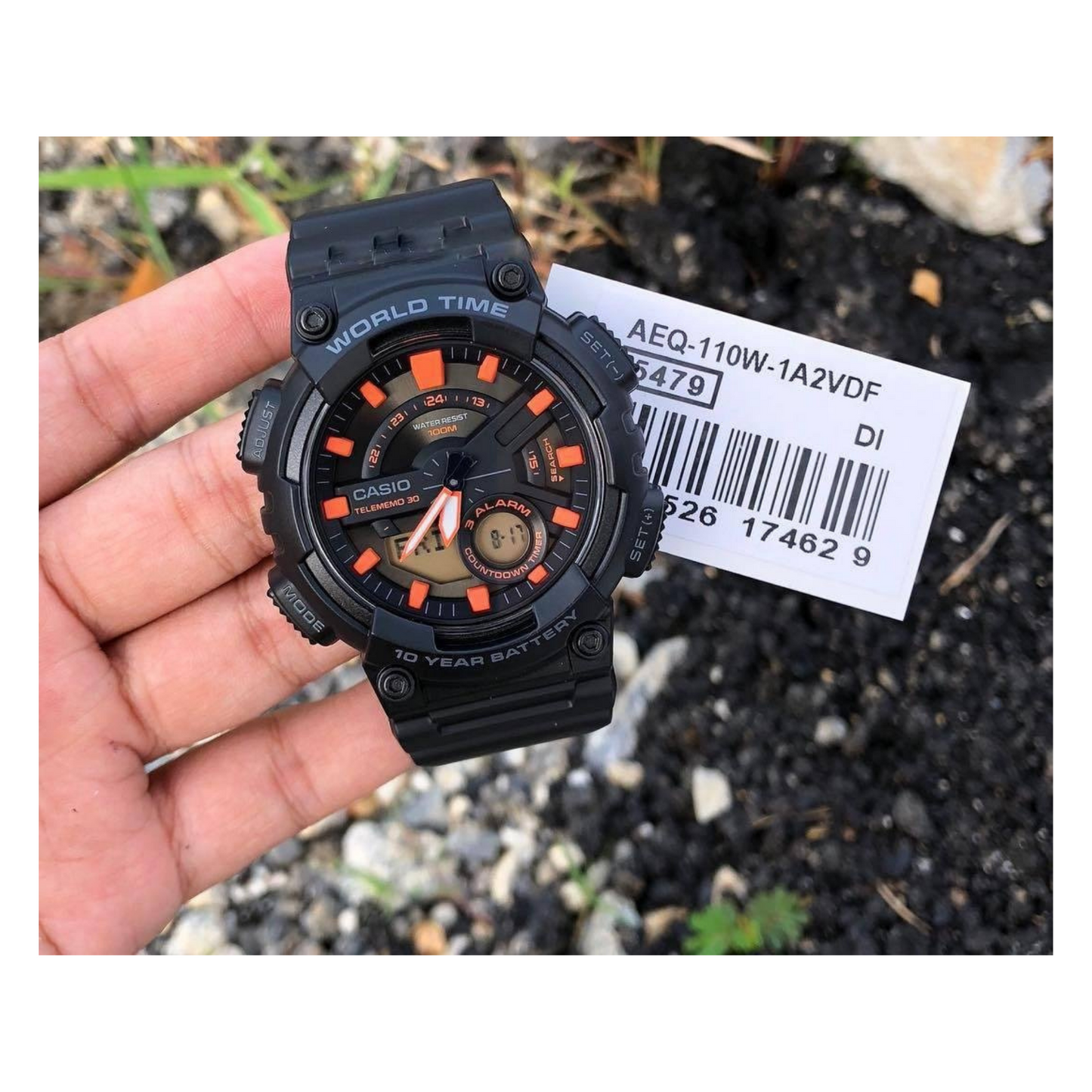 Casio Youth Dual Time Resin Belt Watch AEQ-110W-1A2VDF