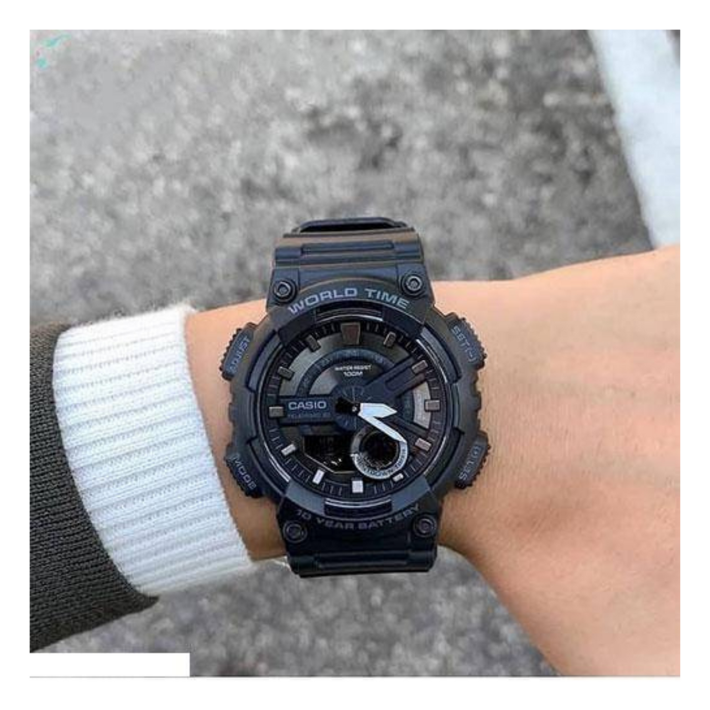 Casio Youth Dual Time Resin Belt Watch AEQ-110W-1BVDF