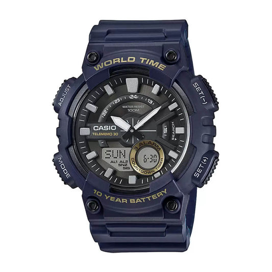 Casio Youth Dual Time Resin Belt Watch AEQ-110W-2AVDF