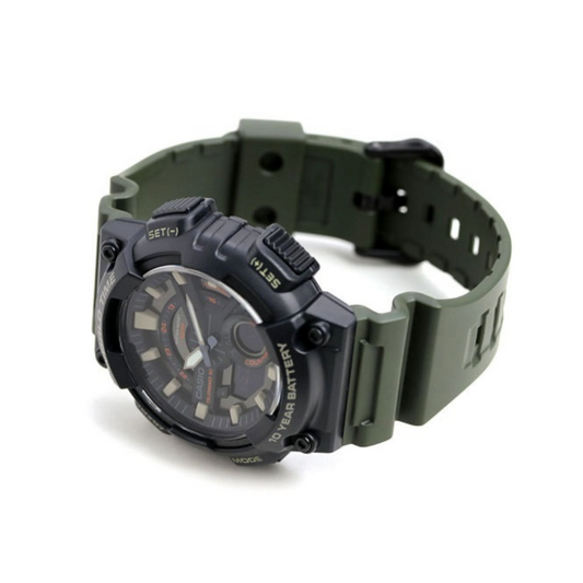 Casio Youth Dual Time Resin Belt Watch AEQ-110W-3AVDF