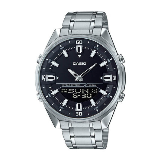 Casio Enticer Dual Time Stainless Steel Chain Watch AMW-830D-1AVDF