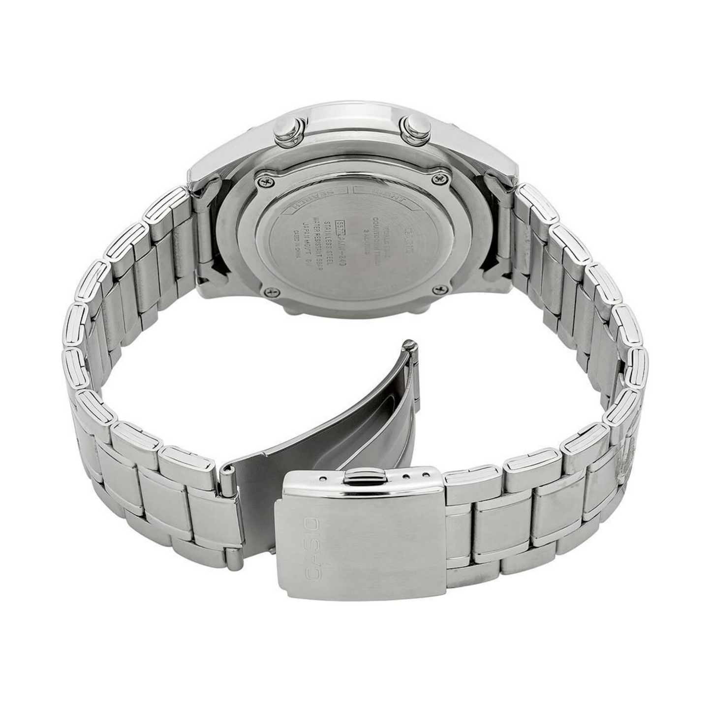 Casio Enticer Dual Time Stainless Steel Chain Watch AMW-840D-1AVDF