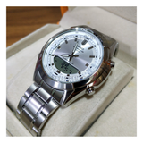 Casio Enticer Dual Time Stainless Steel Chain Watch AMW-840D-7AVDF