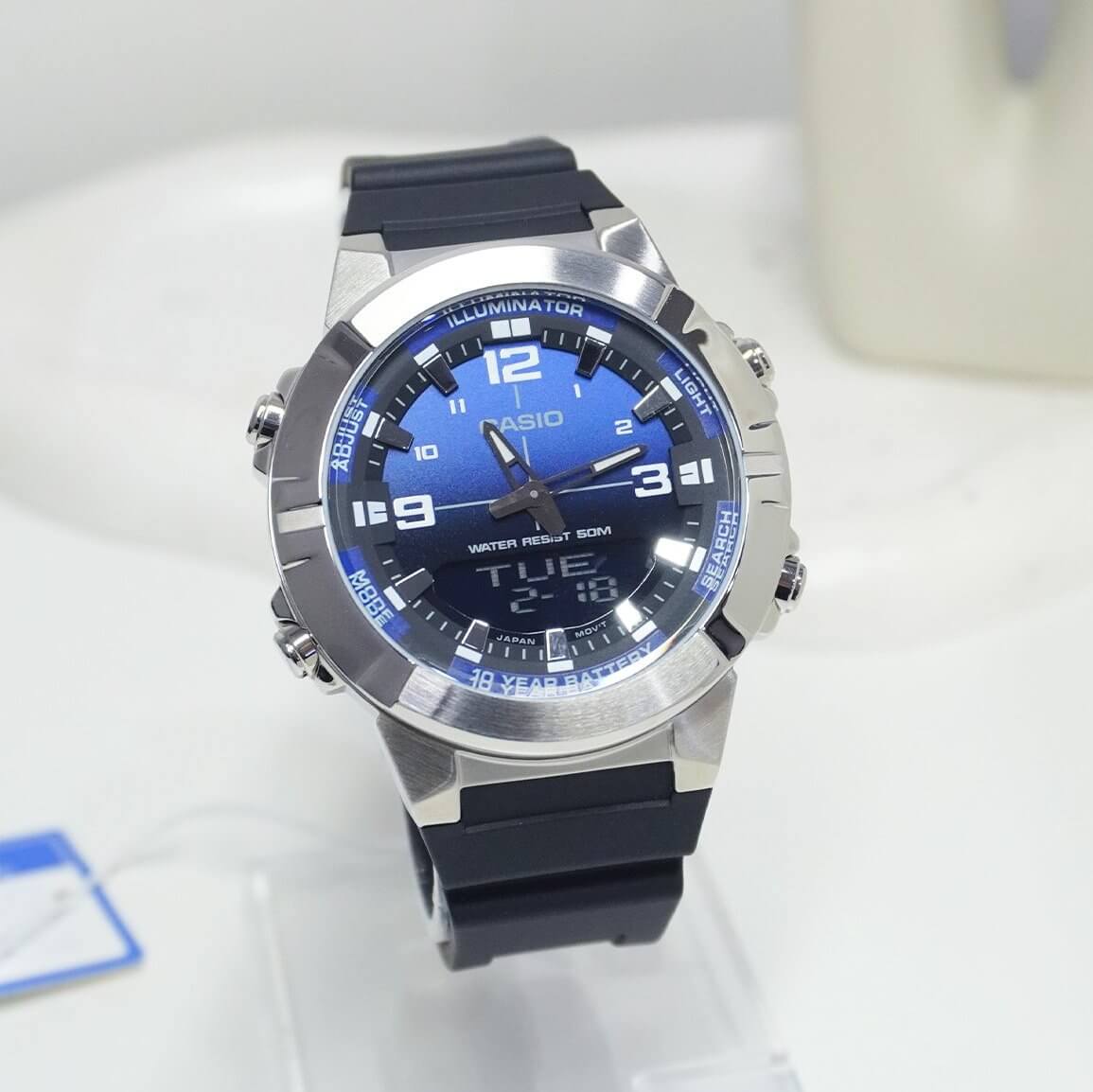 Casio Standard Dual Time Resin Belt Watch AMW-870A-2AVDF