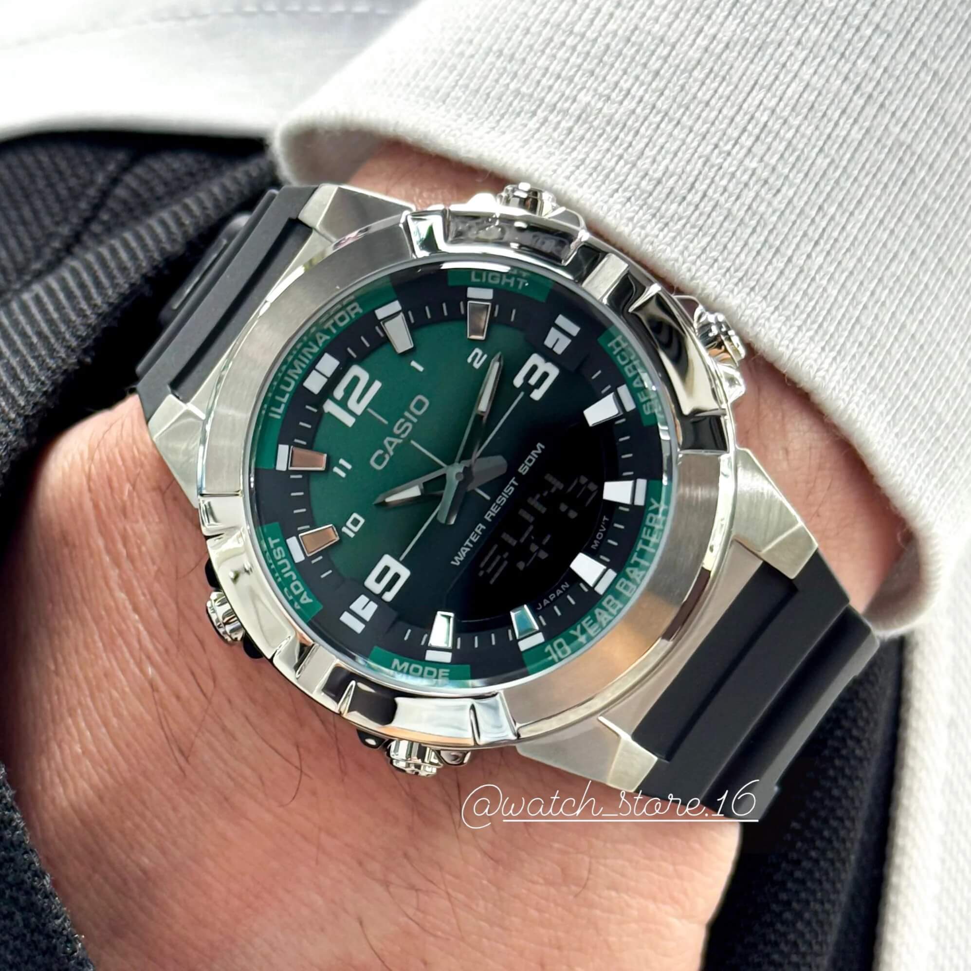 Casio Standard Dual Time Resin Belt Watch AMW-870A-3AVDF