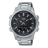 Casio Standard Illuminator Dual Time Stainless Steel Chain Watch AMW-880D-1AVDF
