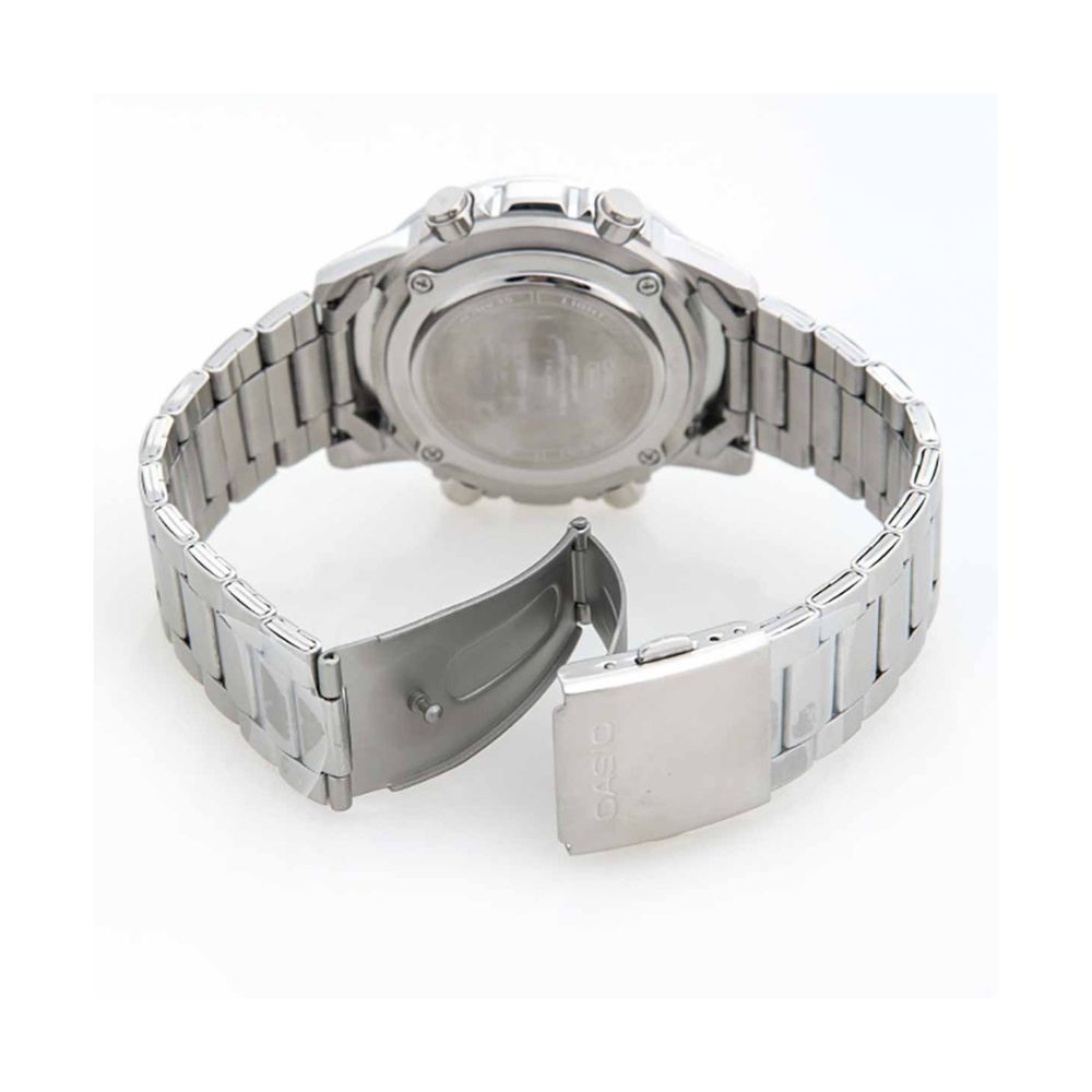 Casio Standard Illuminator Dual Time Stainless Steel Chain Watch AMW-880D-1AVDF