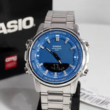 Casio Standard Illuminator Dual Time Stainless Steel Chain Watch AMW-880D-2A1VDF
