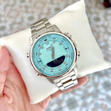 Casio Standard Illuminator Dual Time Stainless Steel Chain Watch AMW-880D-2A2VDF