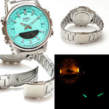 Casio Standard Illuminator Dual Time Stainless Steel Chain Watch AMW-880D-2A2VDF