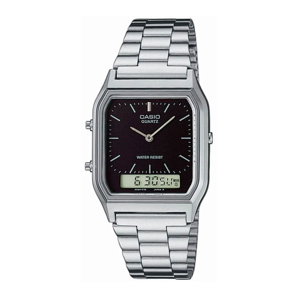 Casio Vintage Dual Time Chain Watch AQ-230A-1DMQ