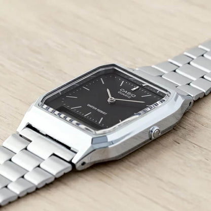 Casio Vintage Dual Time Chain Watch AQ-230A-1DMQ