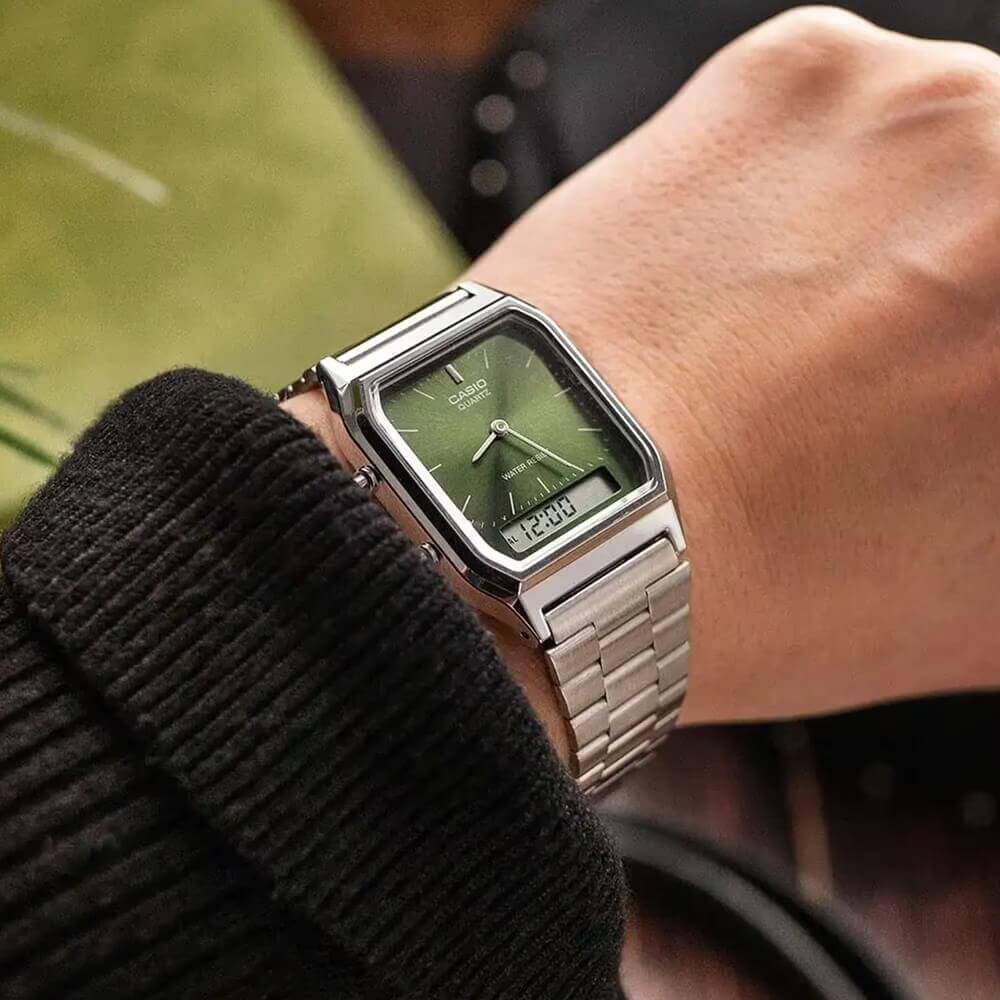 Casio Vintage Dual Time Chain Watch AQ-230A-3AMQYDF