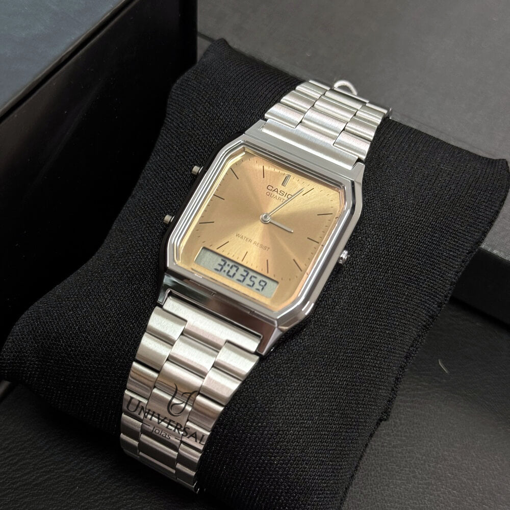 Casio Vintage Dual Time Chain Watch AQ-230A-4AMQYDF