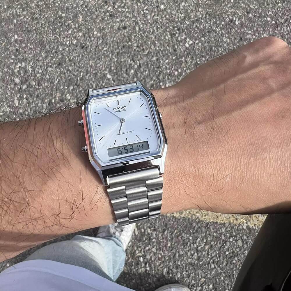 Casio Vintage Dual Time Chain Watch AQ-230A-7AMQYDF