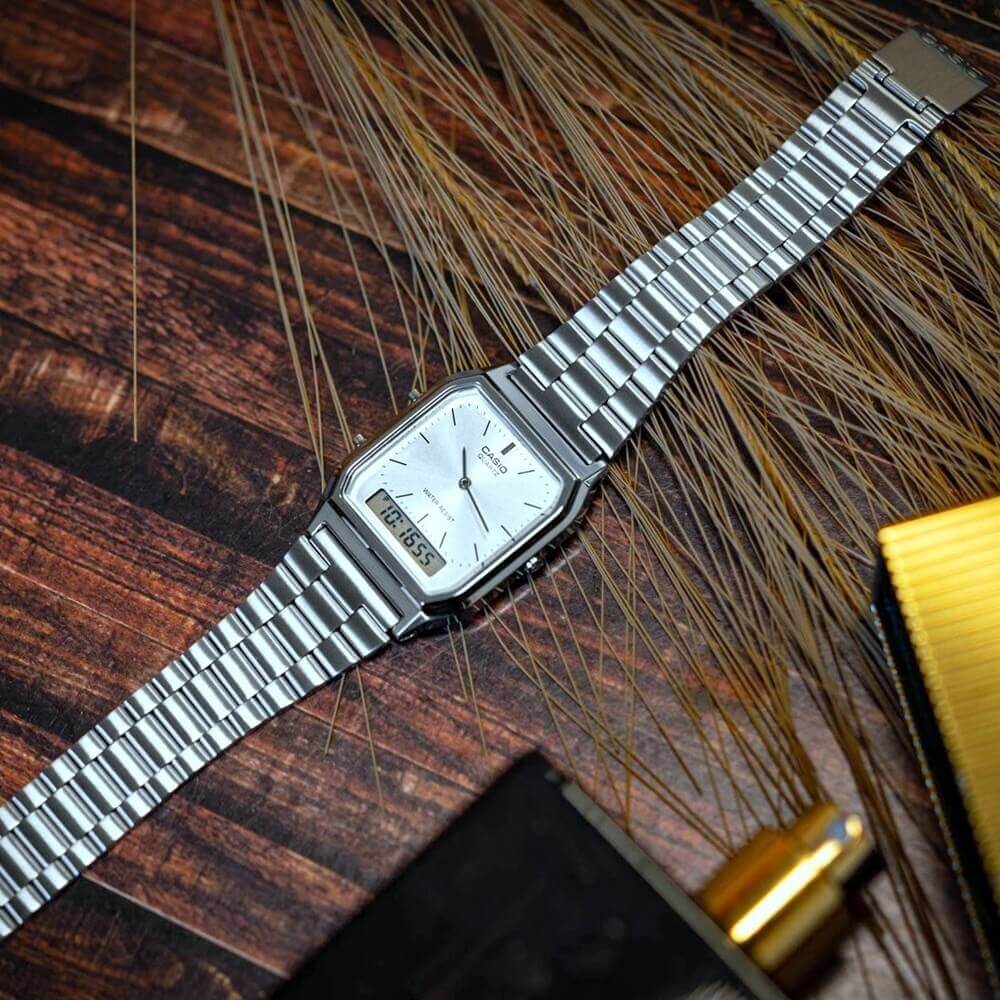 Casio Vintage Dual Time Chain Watch AQ-230A-7AMQYDF