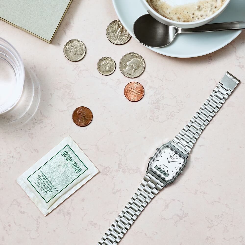 Casio Vintage Dual Time Chain Watch AQ-230A-7DMQ