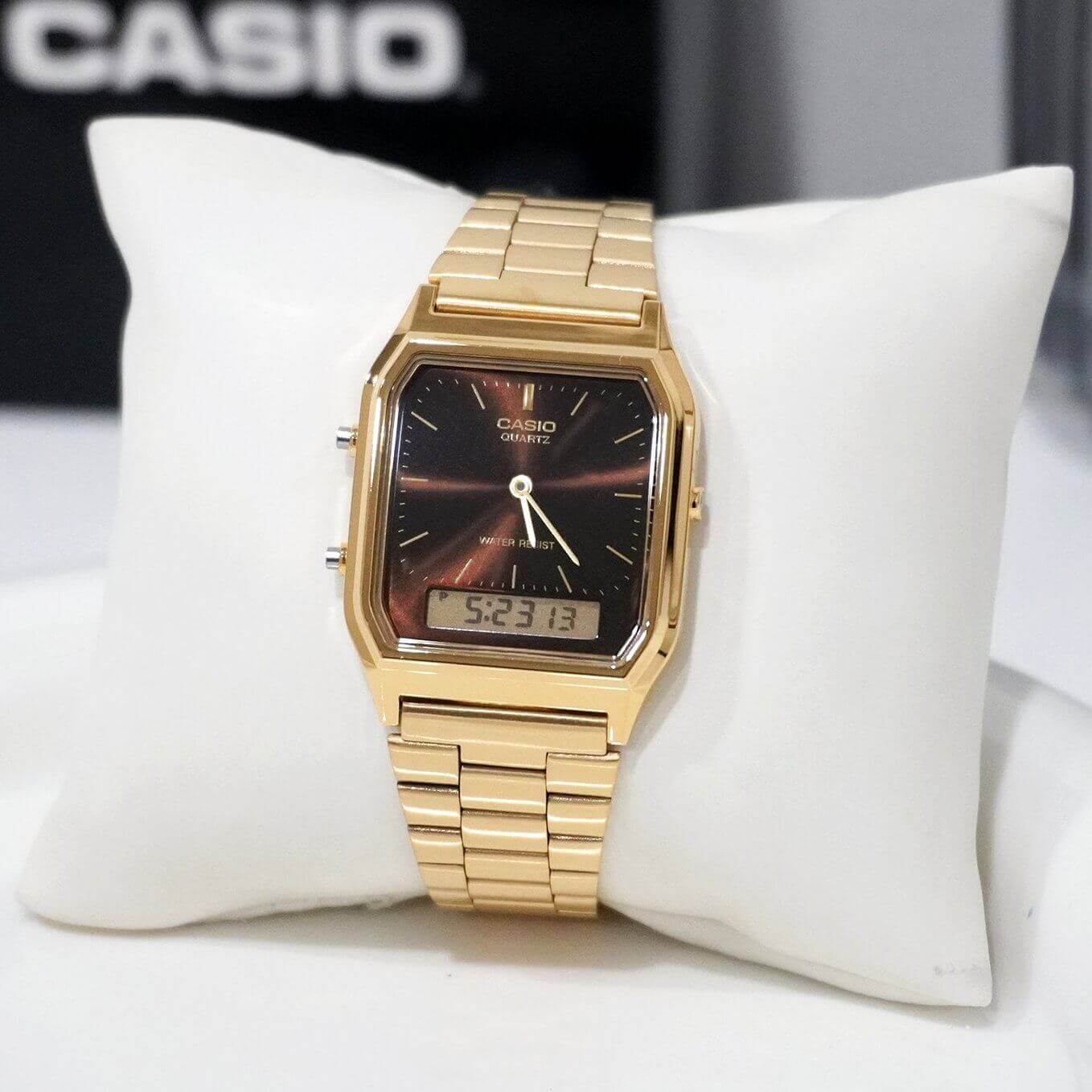 Casio Vintage Dual Time Chain Watch AQ-230GA-5AMQYDF