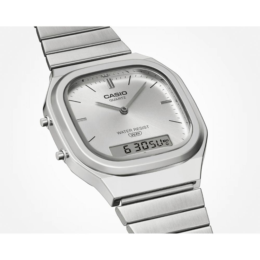 WW3125 Casio Vintage Dual Time Chain Watch AQ-240E-7ADF Casio