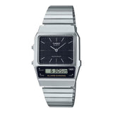 Casio Vintage Dual Time Silver Chain Watch AQ-800E-1ADF