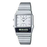 Casio Vintage Dual Time Silver Chain Watch AQ-800E-7ADF