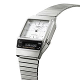 Casio Vintage Dual Time Silver Chain Watch AQ-800E-7ADF