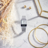 Casio Vintage Dual Time Silver Chain Watch AQ-800E-7ADF