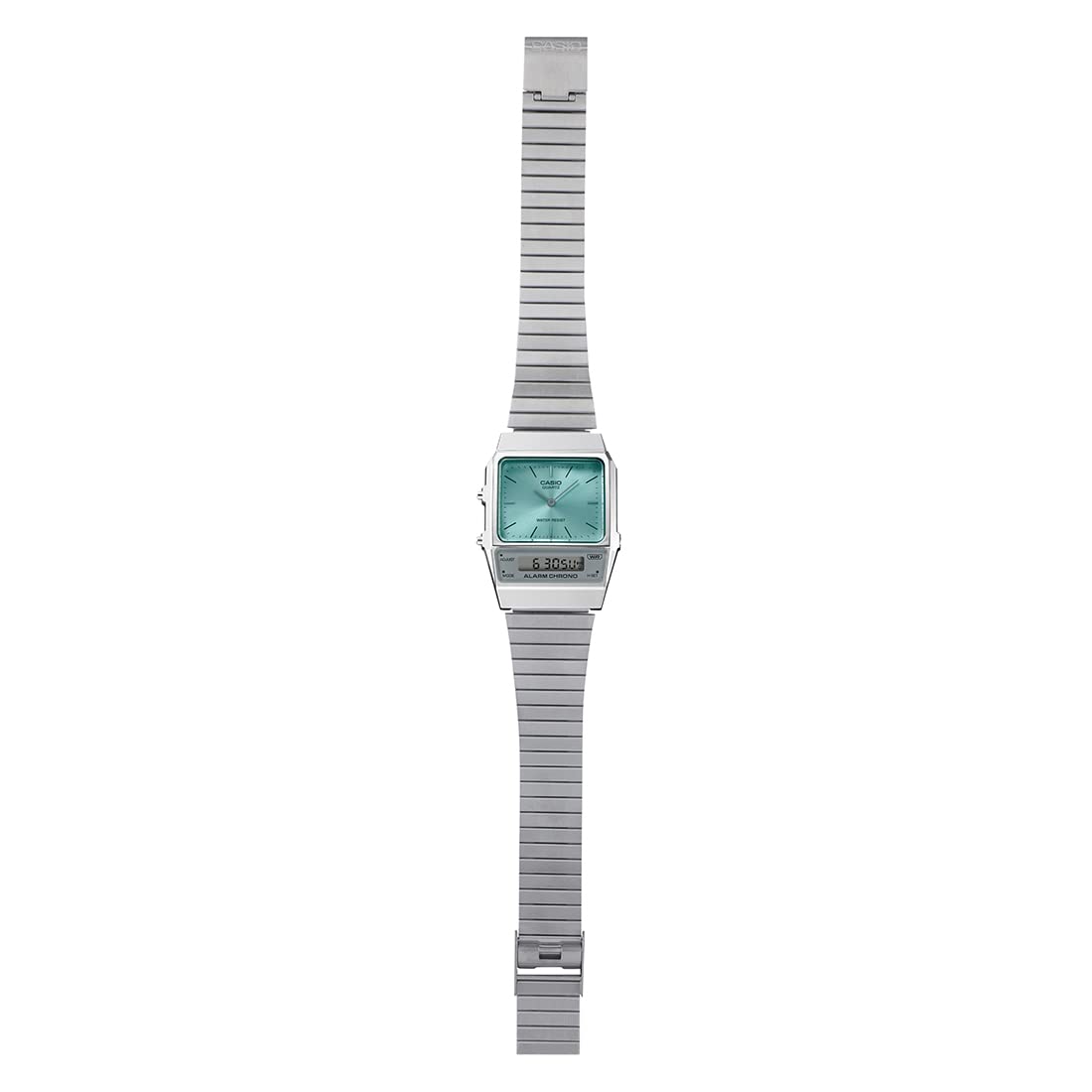Casio Vintage Dual Time Silver Chain Watch AQ-800EC-2ADF