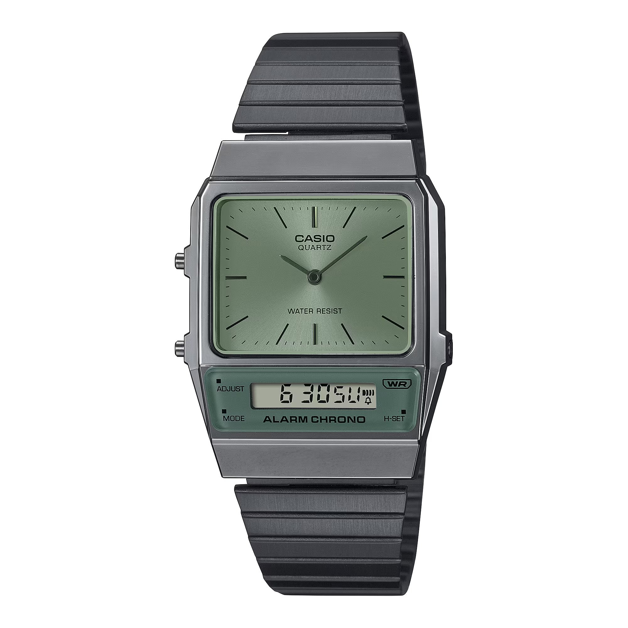 Casio Vintage Dual Time Gray Chain Watch AQ-800ECGG-3ADF
