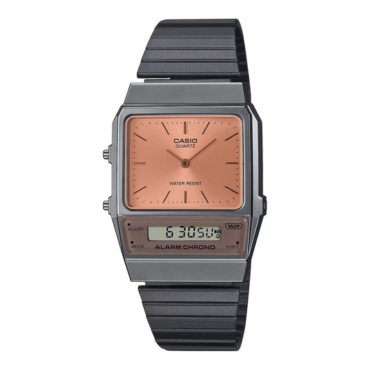 Casio Vintage Dual Time Gray Chain Watch AQ-800ECGG-4ADF