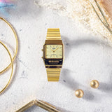Casio Vintage Dual Time Golden Chain Watch AQ-800EG-9ADF