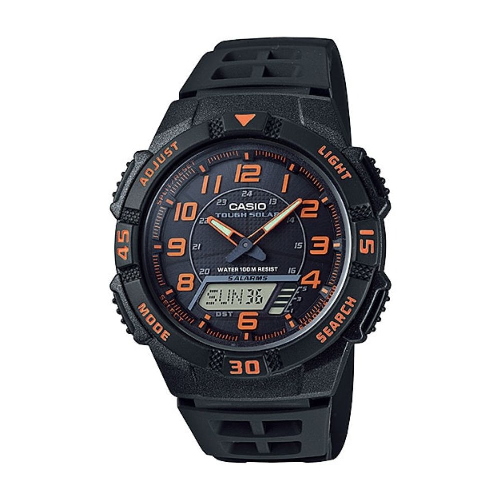 Casio Youth Tough Solar Dual Time Resin Belt Watch AQ-S800W-1B2VDF