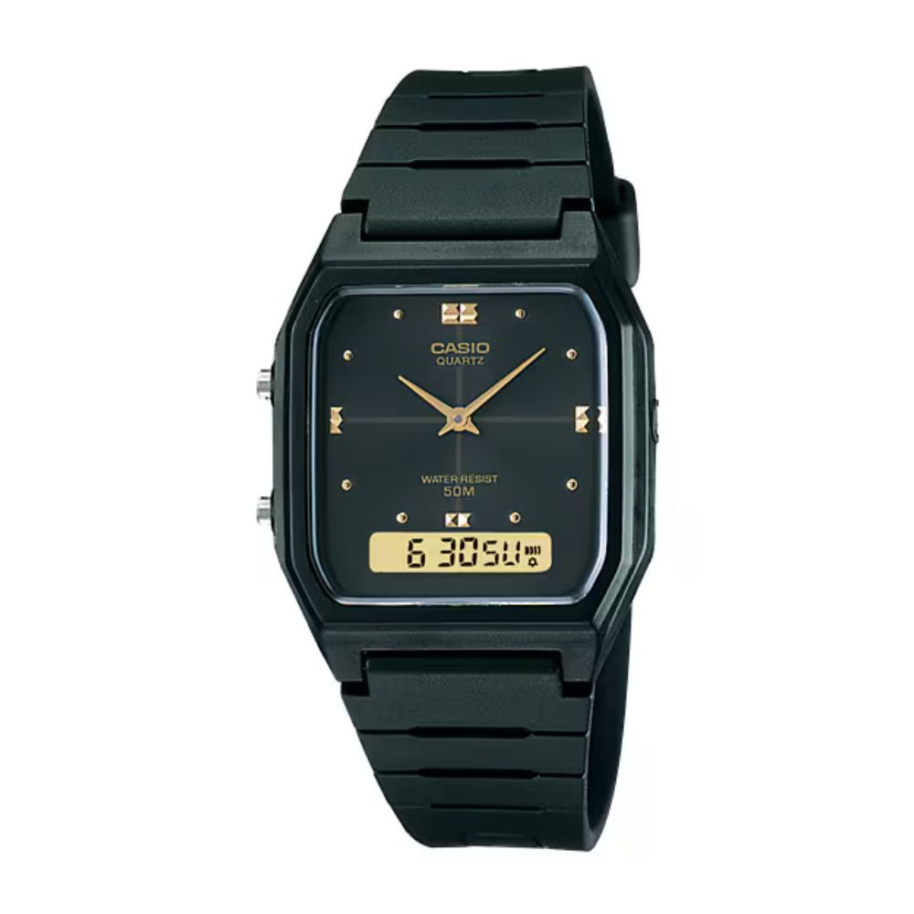 Casio Vintage Dual Time Resin Belt Watch AW-48HE-1AVDF