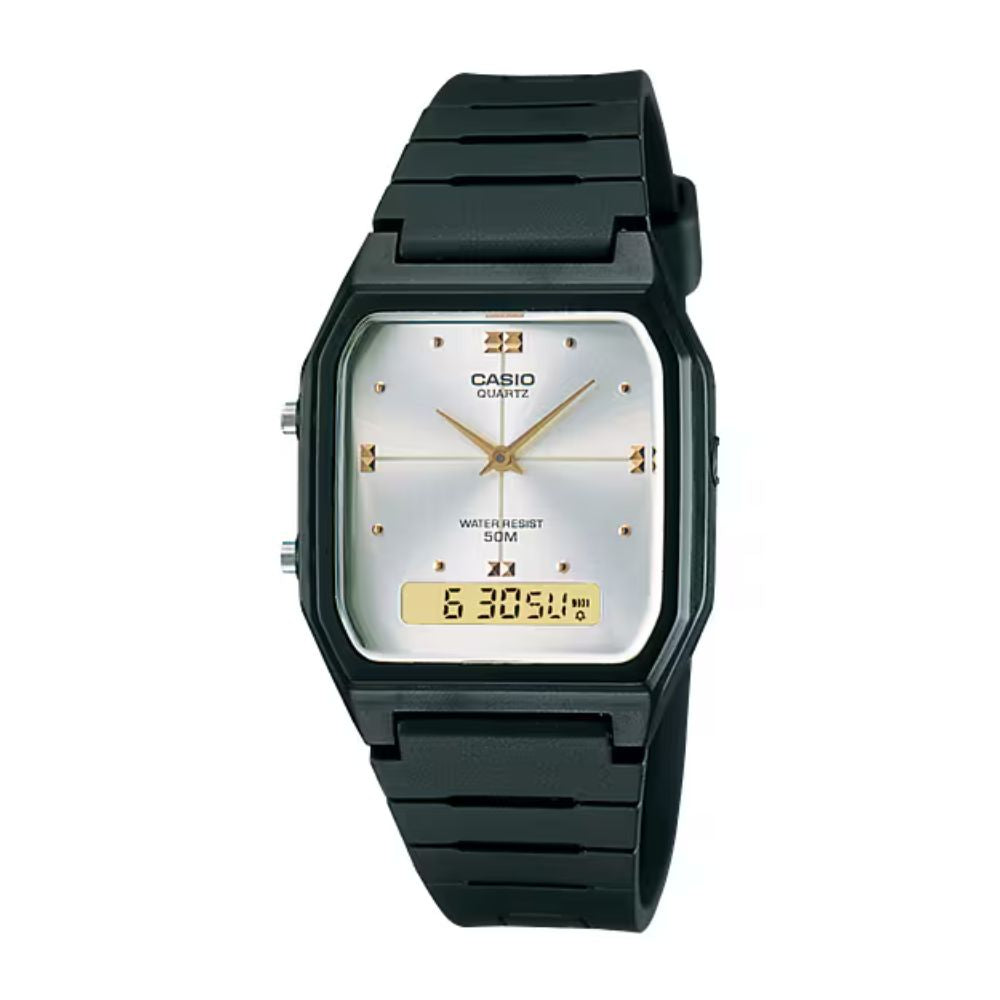 Casio Vintage Dual Time Resin Belt Watch AW-48HE-7AVDF