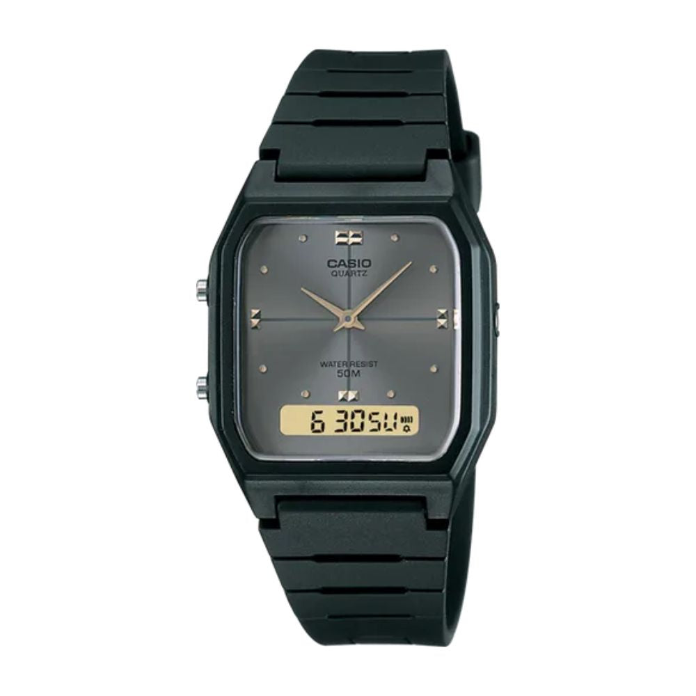 Casio Vintage Dual Time Resin Belt Watch AW-48HE-8AVDF