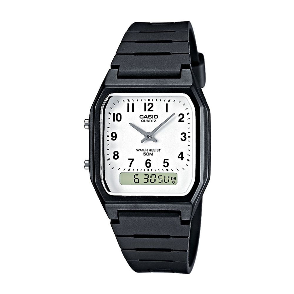 Casio Vintage Dual Time Resin Belt Watch AW-48HE-7BVDF