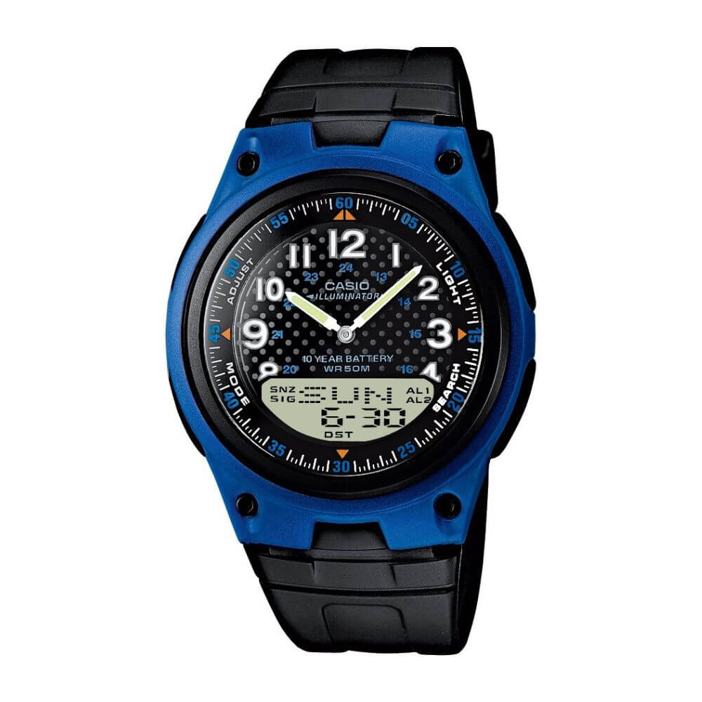 Casio Youth Dual Time Resin Belt Watch AW-80-2BVDF