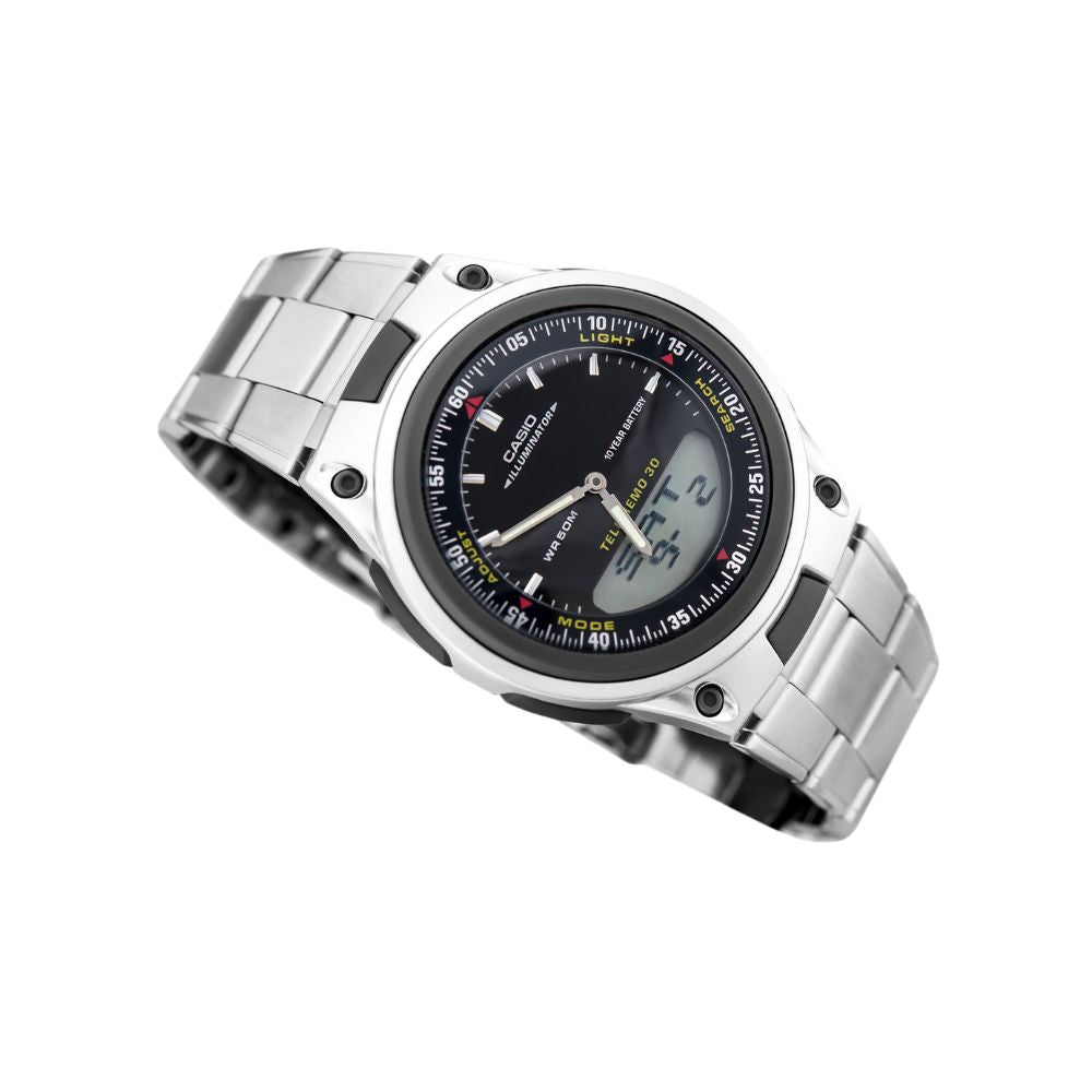 Casio Youth Dual Time Chain Watch AW-80D-1AVDF