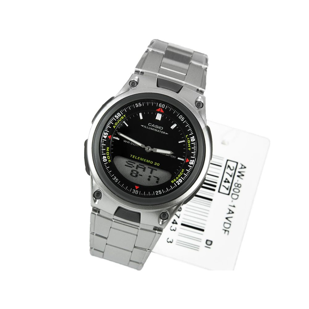 Casio Youth Dual Time Chain Watch AW-80D-1AVDF