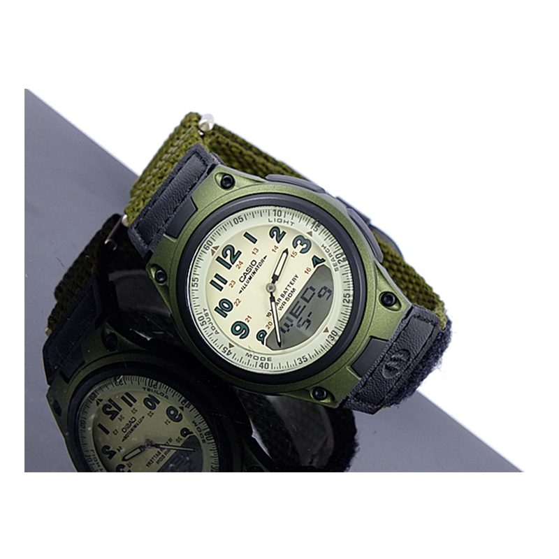 Casio Youth Dual Time Nylon Belt Watch AW-80V-3BVDF