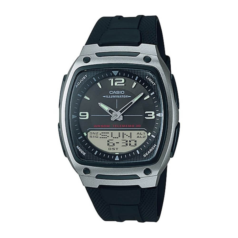 Casio Youth Dual Time Resin Belt Watch AW-81-1A1VDF