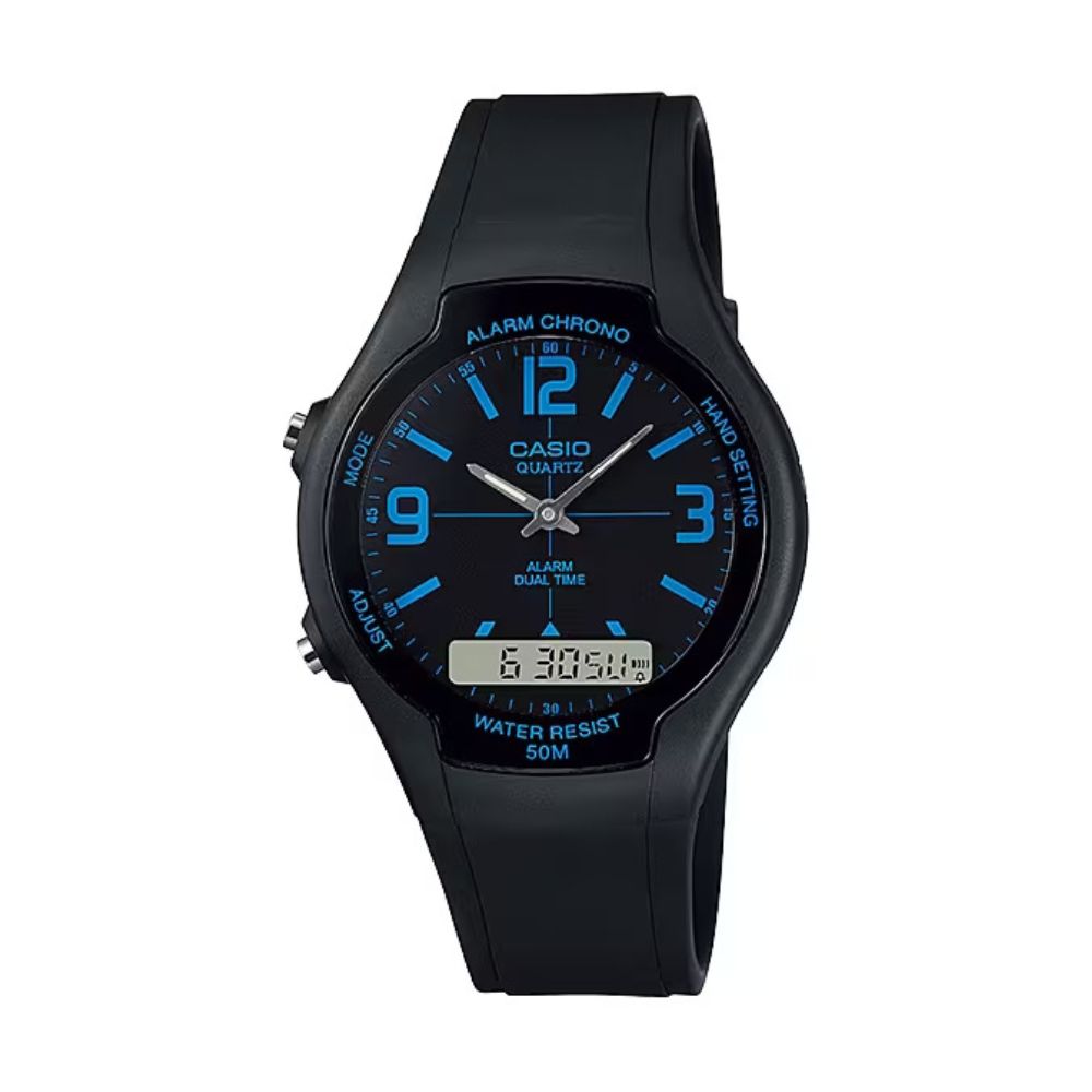 Casio Youth Dual Time Resin Belt Watch AW-90H-2BVDF