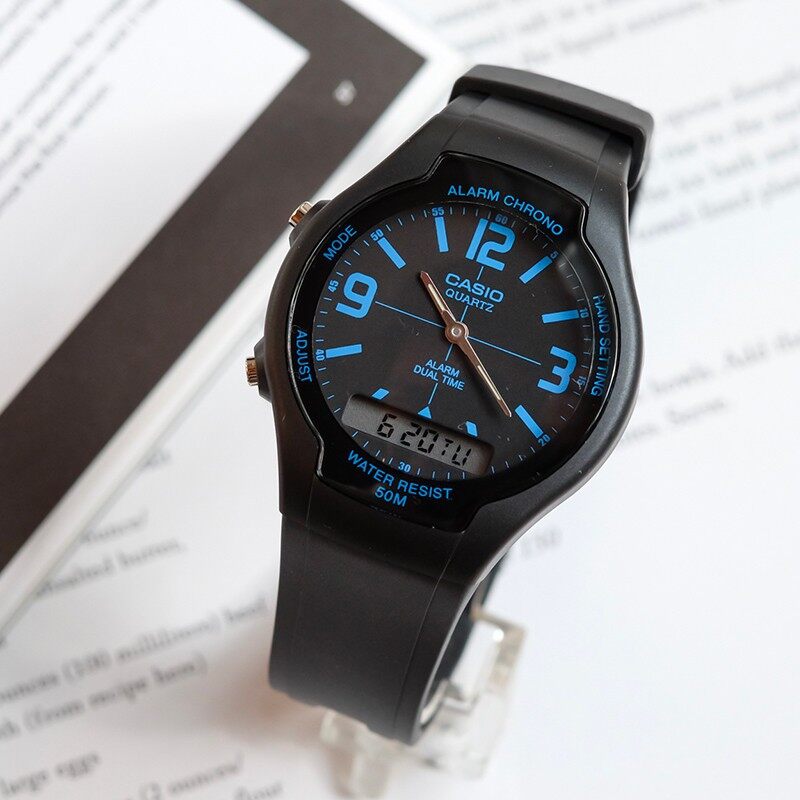 Casio Youth Dual Time Resin Belt Watch AW-90H-2BVDF