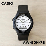 Casio Youth Dual Time Resin Belt Watch AW-90H-7BVDF