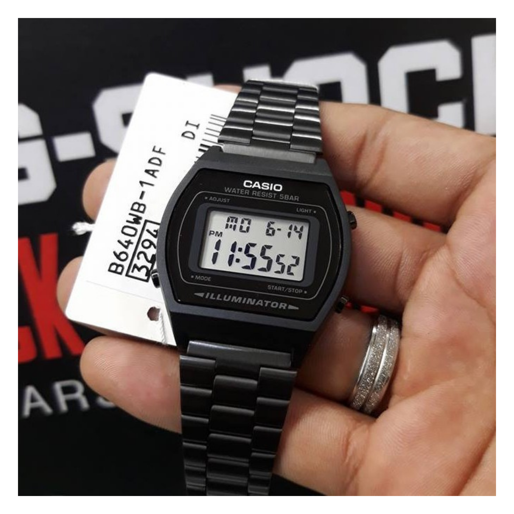 Casio Vintage Digital Black Chain Watch B640WB-1ADF