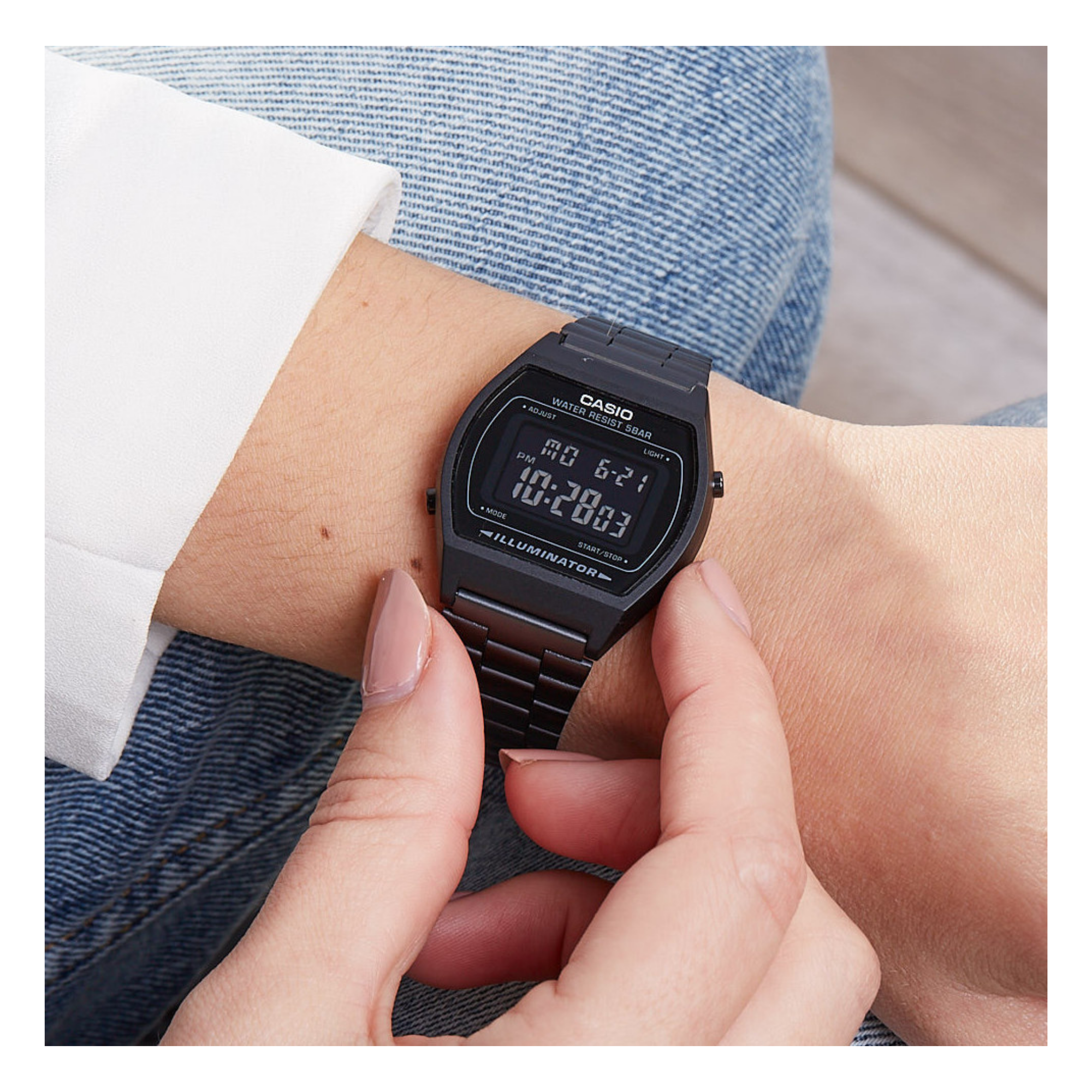 Casio Vintage Digital Black Chain Watch B640WB-1BDF