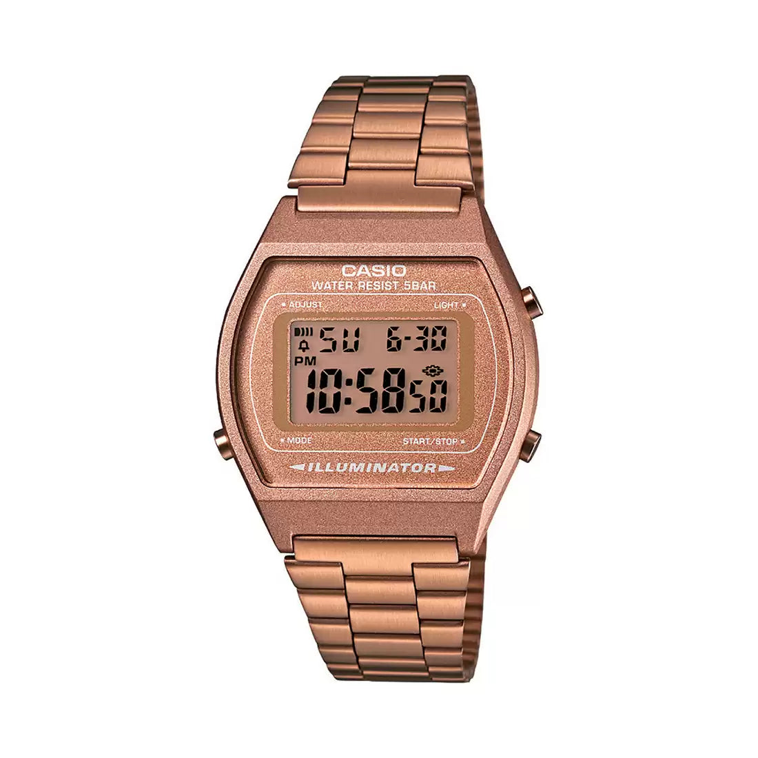 Casio Vintage Digital Rose Gold Chain Watch B640WC-5ADF