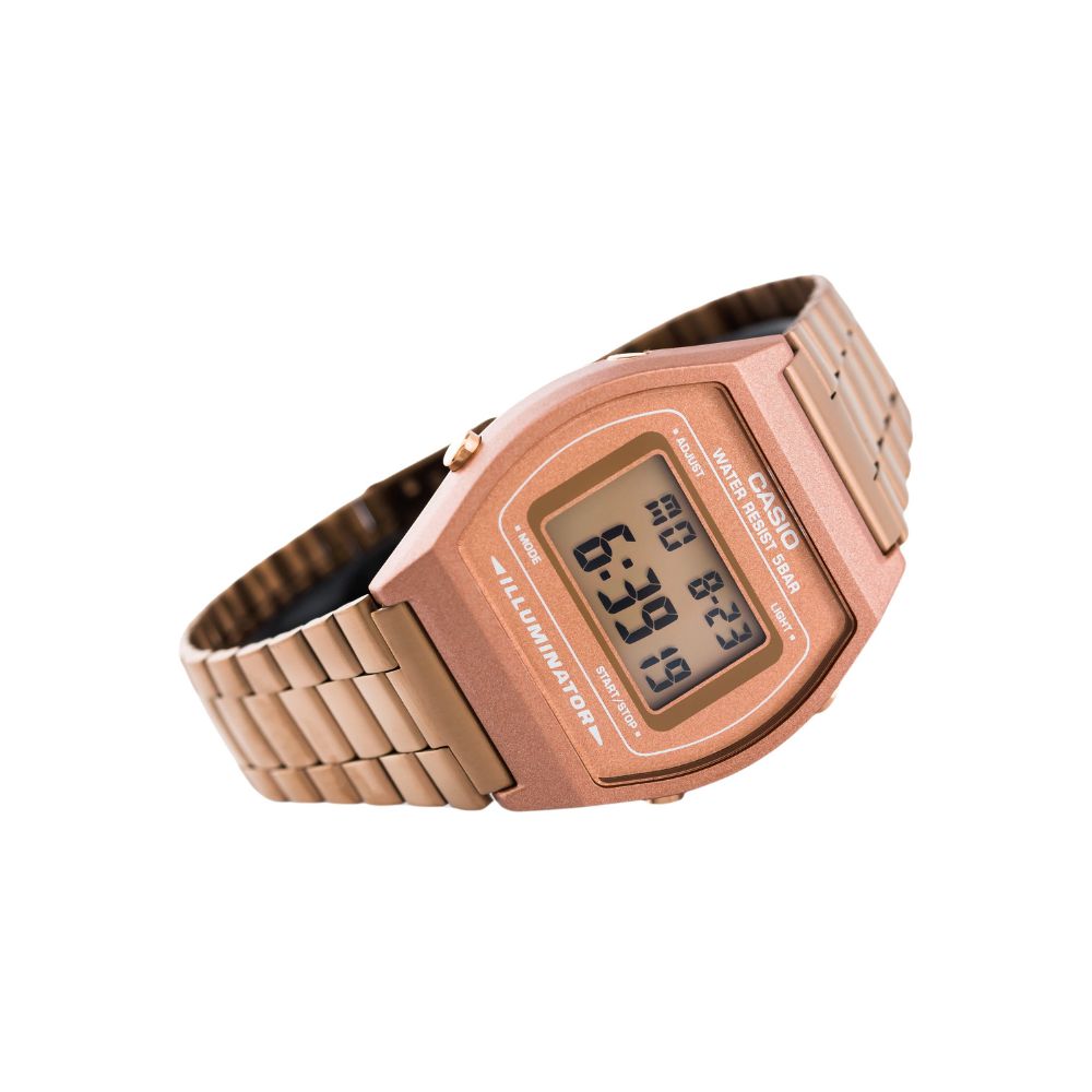 Casio Vintage Digital Rose Gold Chain Watch B640WC-5ADF