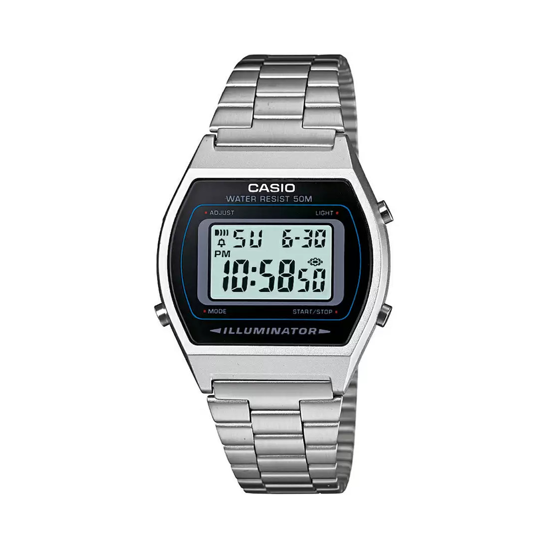 Casio Vintage Digital Silver Chain Watch B640WD-1AVDF