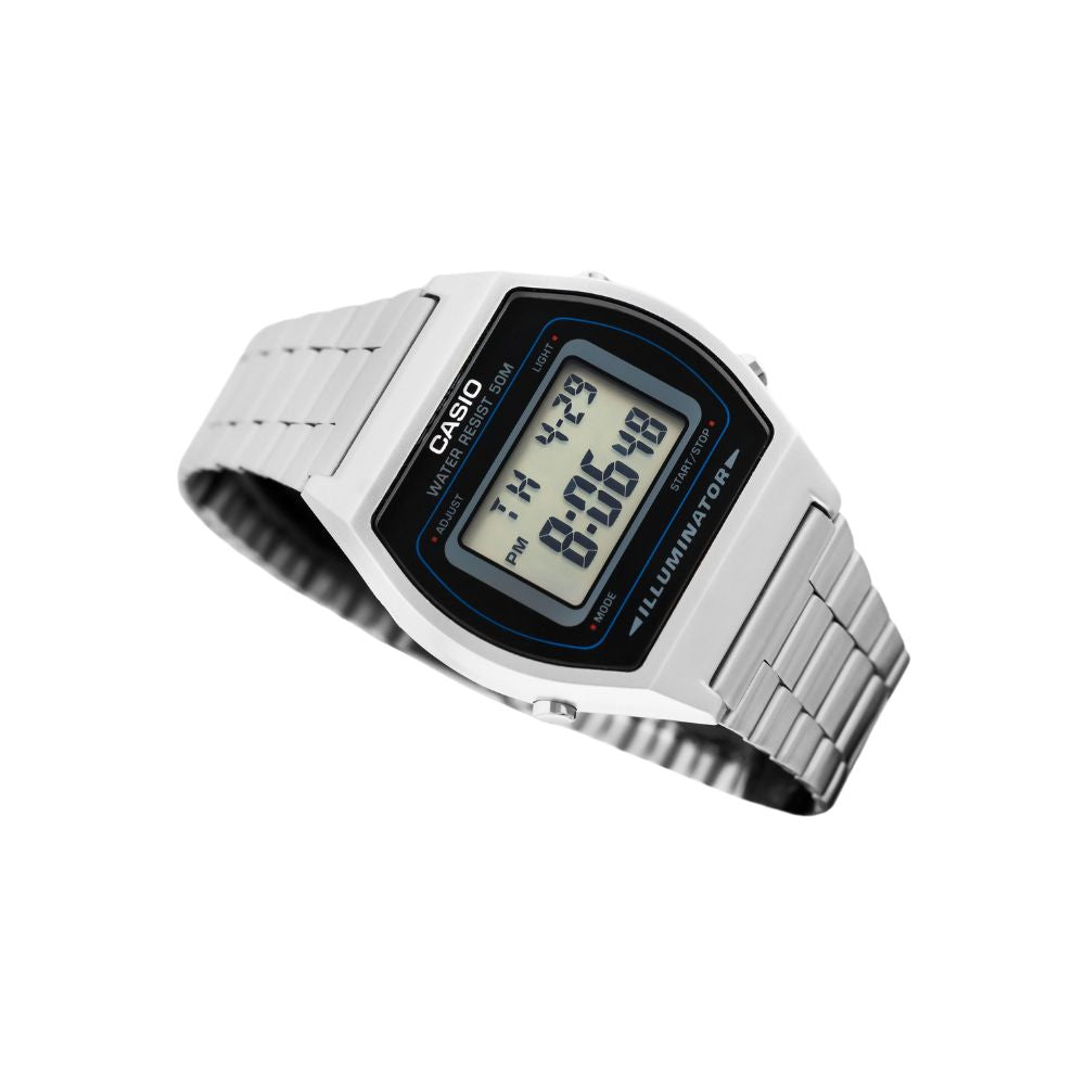 Casio Vintage Digital Silver Chain Watch B640WD-1AVDF